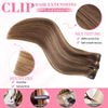 ISWEET Clip in Hair Extensiones Verus Humanum Hair # IV / XXVII-Scelerisque Brown ad Mel flava XX Inch 105g 8pcs invisibilis Rectus Duplex Weft pro Black Women Puellae