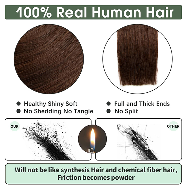 Tape In Hair Extensions Prava ljudska kosa Tamno smeđa #2 Bešavna Remy kosa 20 KOM 50 grama Nevidljiva svilenkasta ravna za žene djevojke